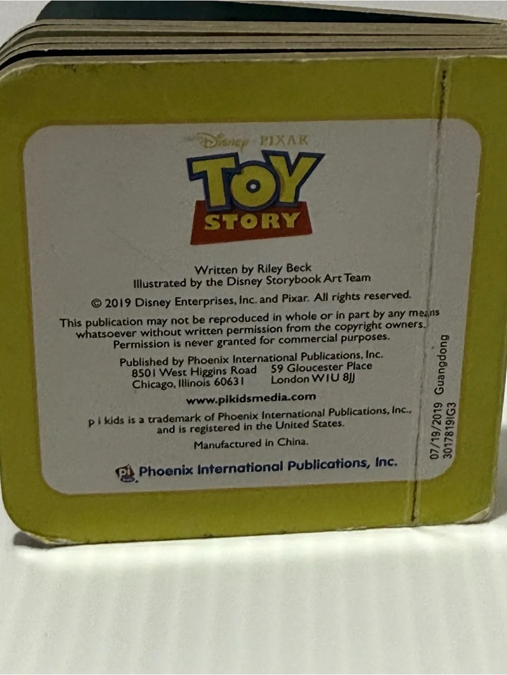Disney Toy Story Buzz Lightyear Board Book - Green, White, Purple